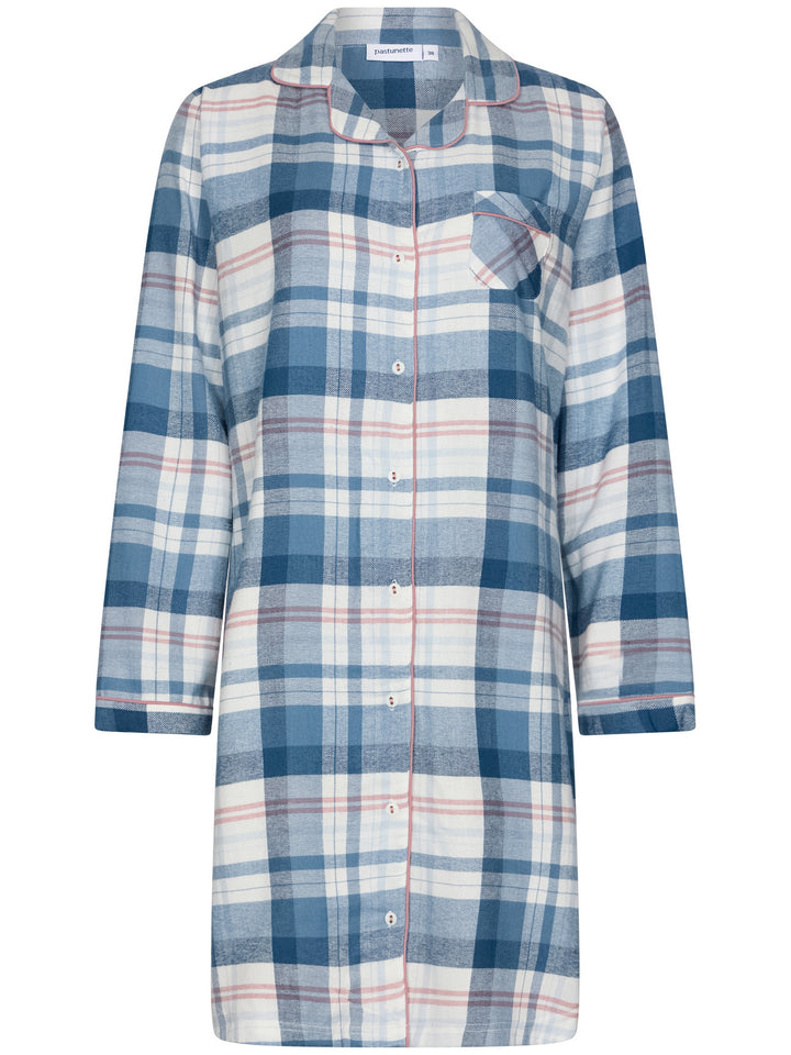 Nachthemd Flannel Check Blauw