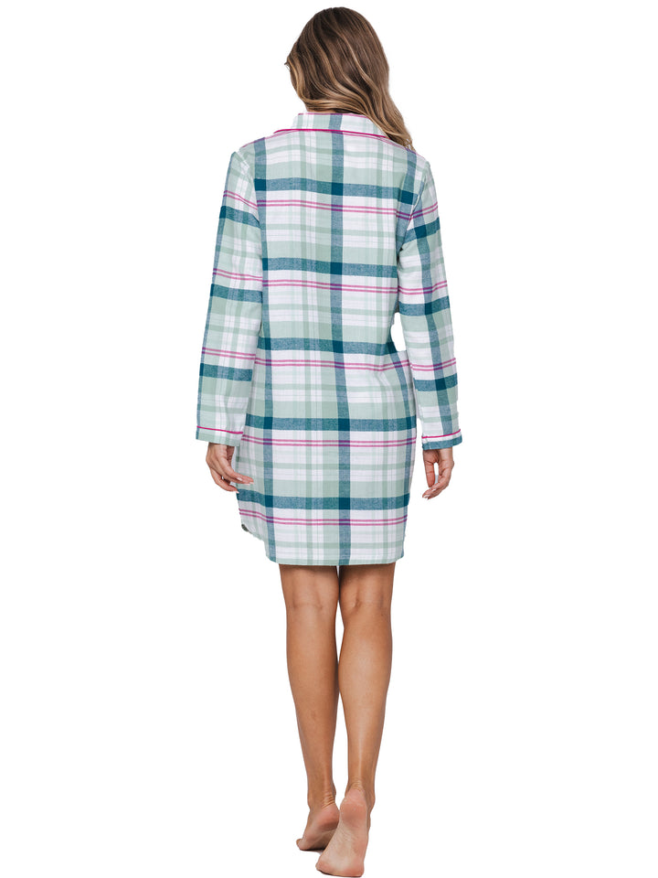 Nachthemd Flannel Check Groen