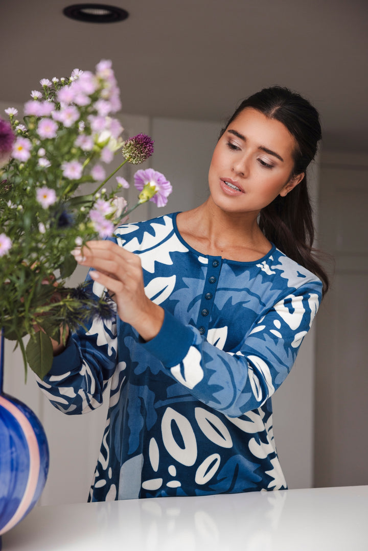 BINNENKORT BESCHIKBAAR - Nachthemd Blue Bloom