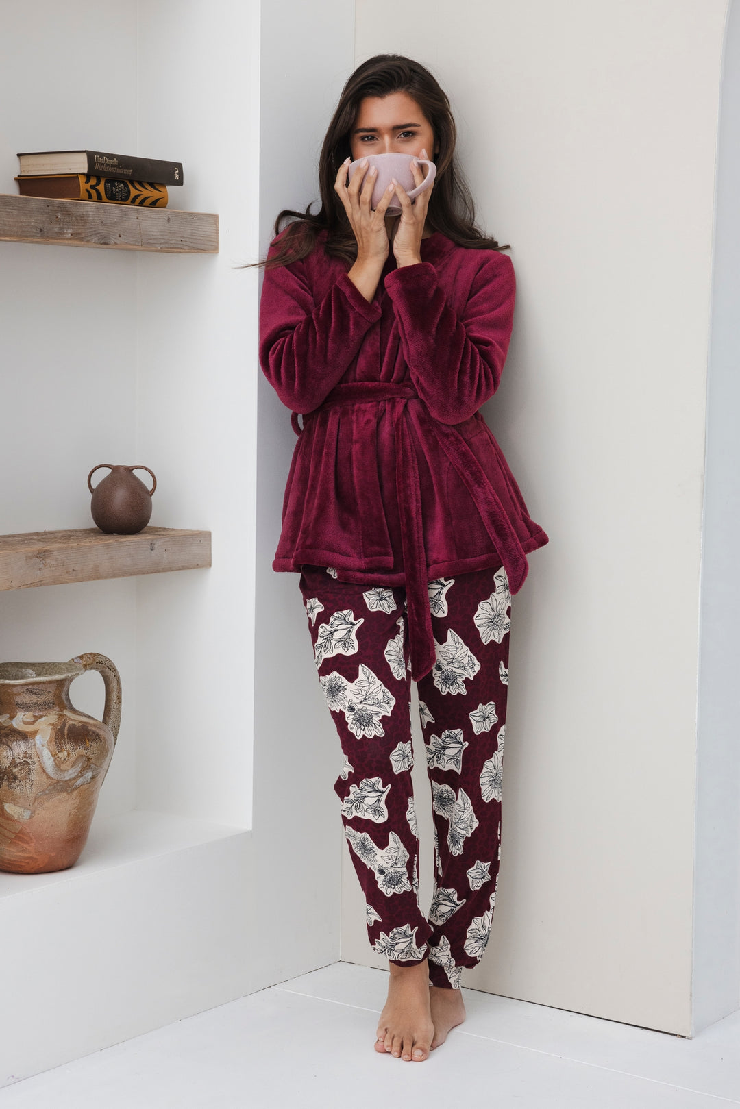 BINNENKORT BESCHIKBAAR - Premium pyjama Burgundy Dream