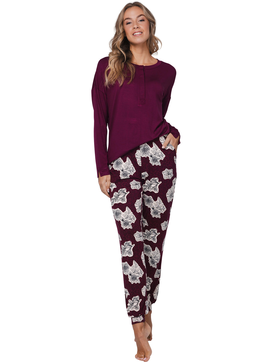 BINNENKORT BESCHIKBAAR - Premium pyjama Burgundy Dream