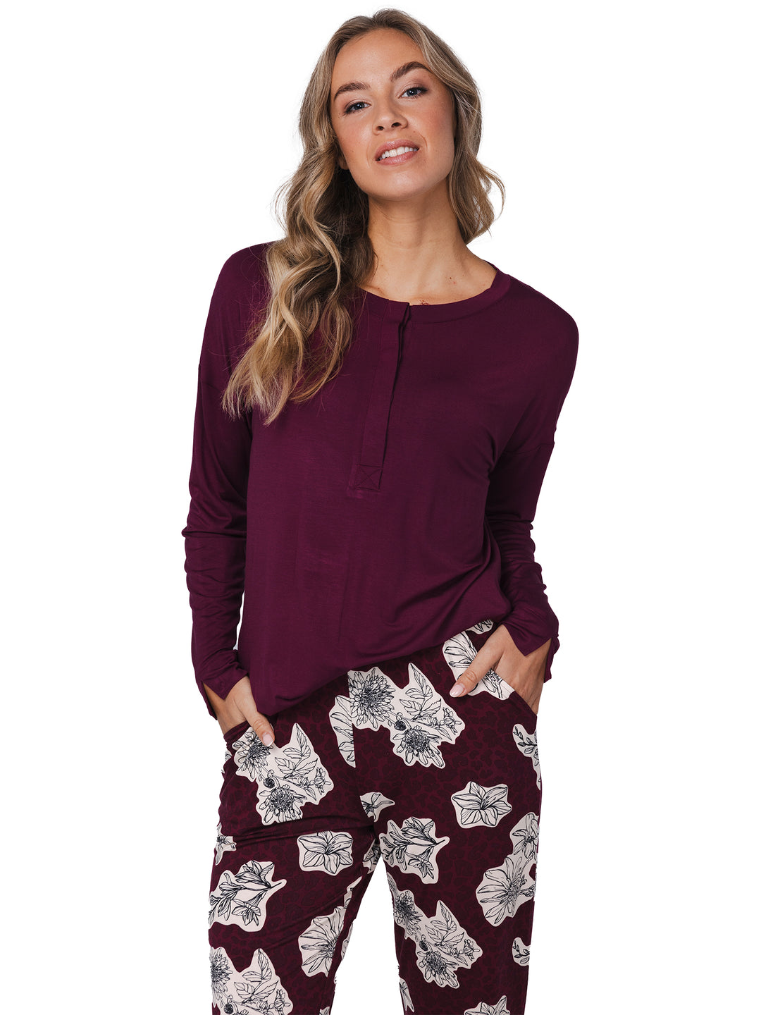 BINNENKORT BESCHIKBAAR - Premium pyjama Burgundy Dream