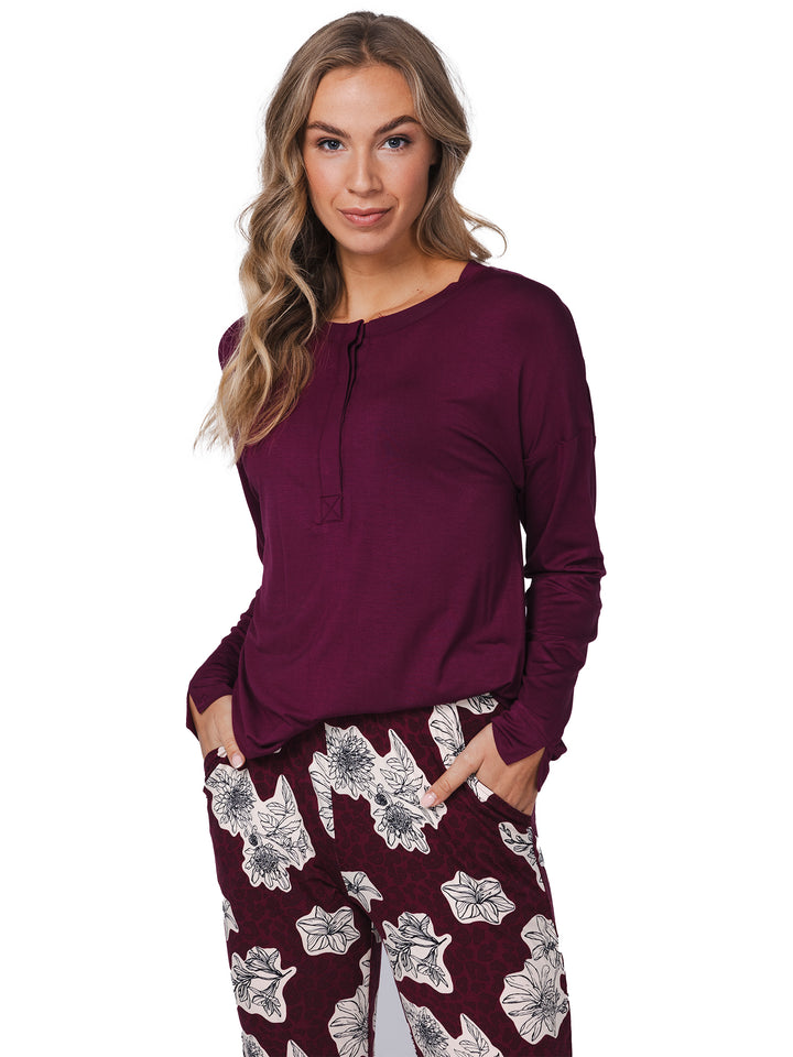 BINNENKORT BESCHIKBAAR - Premium pyjama Burgundy Dream