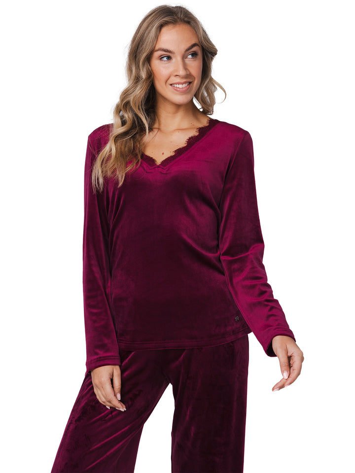BINNENKORT BESCHIKBAAR - Premium huispak/pyjama Burgundy Dream