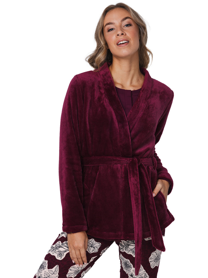 BINNENKORT BESCHIKBAAR - Premium vest/badjas Burgundy Dream