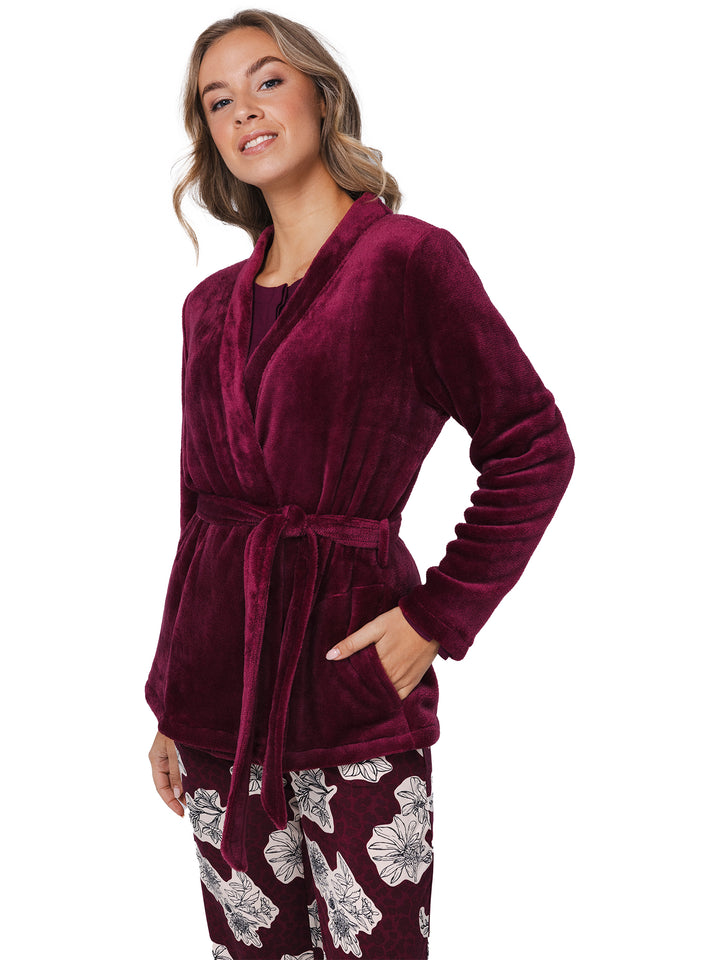 BINNENKORT BESCHIKBAAR - Premium vest/badjas Burgundy Dream