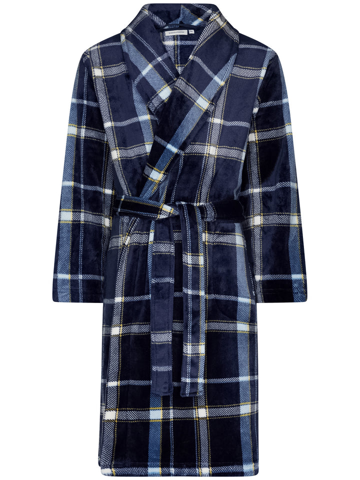 BINNENKORT BESCHIKBAAR - badjas Navy Check