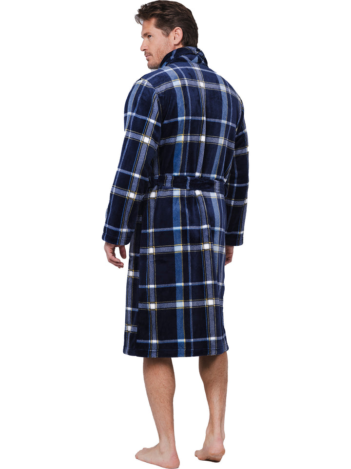 BINNENKORT BESCHIKBAAR - badjas Navy Check